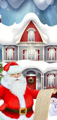 White Christmas Ornament Santa Claus Live Wallpaper