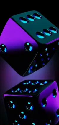 This mobile live wallpaper features a gradient black to purple cubo-futurism design by Joe Bowler
