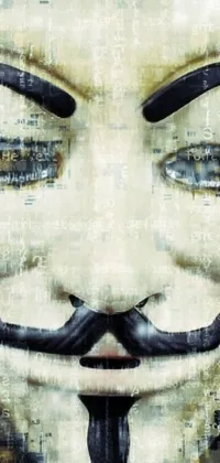 This digital live wallpaper features a masked figure sporting the iconic V for Vendetta mask