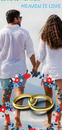 This live wallpaper features a couple holding hands while standing next to each other, portraying their love and adoration