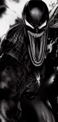 Looking for an amazing live wallpaper for your phone? Look no further than this incredible black and white drawing of a venomous cobra-like creature
