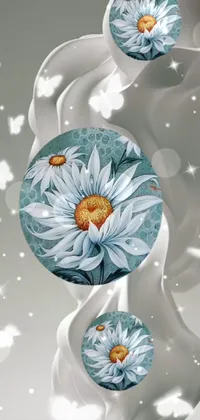 White Flower Azure Live Wallpaper