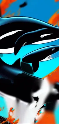 Immerse yourself in the depths of the ocean with this killer whale live wallpaper