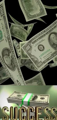 White Green Banknote Live Wallpaper