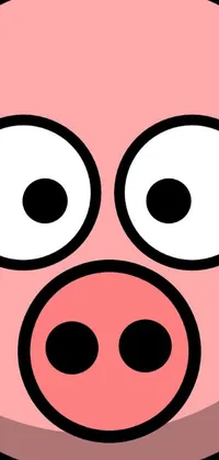 Upgrade your phone's wallpaper with this colorful and playful live design featuring a cute and expressive, cartoon pig with big eyes