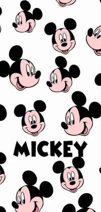 This animated live wallpaper displays the faces of popular cartoon characters, arranged in a repeating pattern against a colorful and textured background