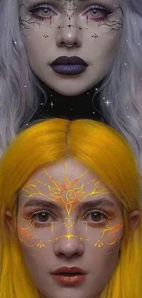 Embrace the surreal with this stunning live phone wallpaper featuring gorgeous imagery of a woman with yellow hair
