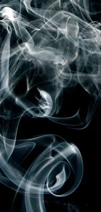 Experience a mesmerizing and unique phone live wallpaper featuring swirling smoke set against a black background