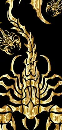 This gold scorpion phone live wallpaper features a striking design with intricate detailing