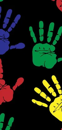 Add a touch of color to your phone with this fun, multicolored handprint live wallpaper