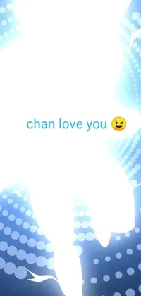 This live wallpaper features a cute yellow smiley face on a blue holographic background with a chain design