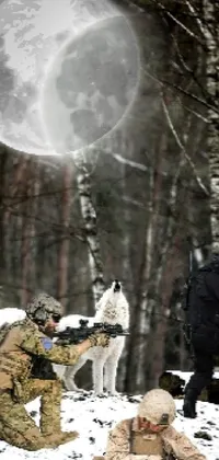 White Military Camouflage Snow Live Wallpaper