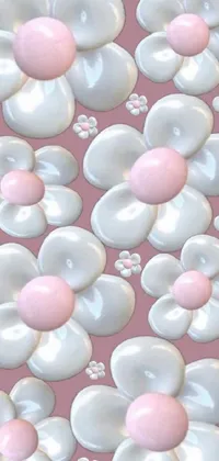 White Organism Pink Live Wallpaper