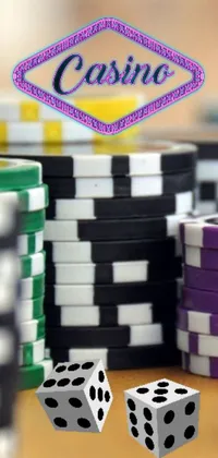 Add some flair to your phone with this lively live wallpaper of dice piled high on a table