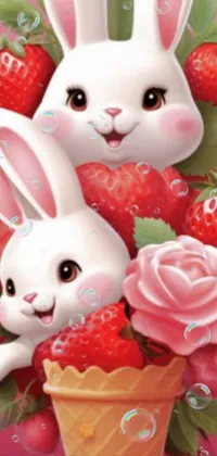 White Rabbit Pink Live Wallpaper