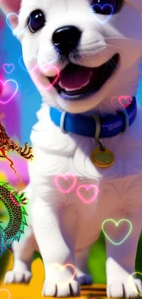 White Smile Dog Live Wallpaper