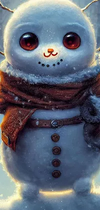 White Snow Snowman Live Wallpaper