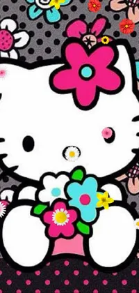 Add a touch of cuteness and vibrancy to your phone with this adorable Hello Kitty phone live wallpaper