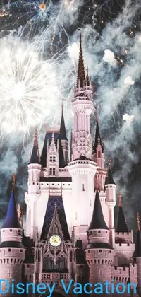 Enjoy the magic of a fairytale castle against a backdrop of sparkling fireworks with this vintage Disney live wallpaper