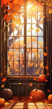 Window Building Amber Live Wallpaper
