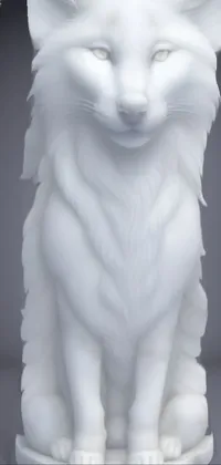 This stunning phone live wallpaper features a close-up of a majestic statue of a cat