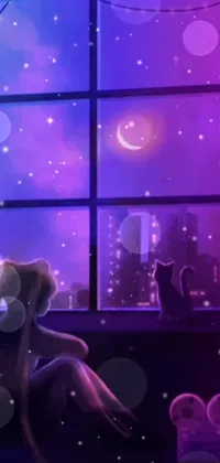 Window Purple Light Live Wallpaper