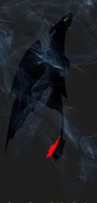 This dragon phone live wallpaper features a detailed silhouette of a dragon against a black background