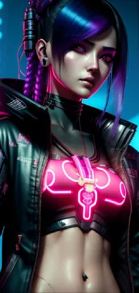 cyberpunk girl Live Wallpaper - free download