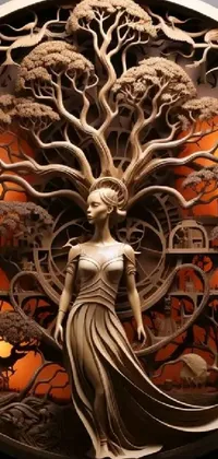 Wood Art Sculpture Live Wallpaper