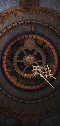 This phone live wallpaper is a masterpiece of kinetic art, featuring a close-up of a clock with Roman numerals