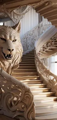 Wood Sculpture Stairs Live Wallpaper