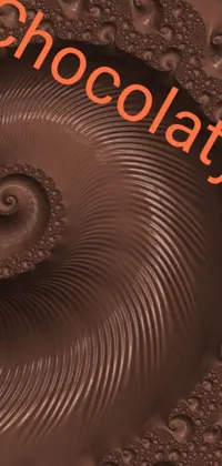 This phone live wallpaper showcases a captivating chocolate swirl pattern in a Fibonacci fractal design
