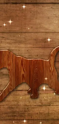Looking for a stylish and charming wallpaper for your phone? Check out this trendy live wallpaper featuring a digital rendering of a lovely cat standing on a polished wooden floor filled with visible wood grain