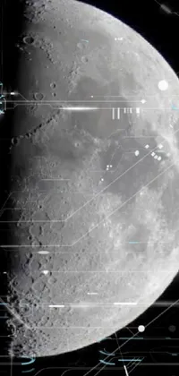 This majestic Live Wallpaper features a moon in macro detail against a black backdrop
