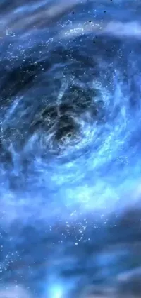 This stunning phone live wallpaper features a mesmerizing spiral design set against a beautiful blue nebula