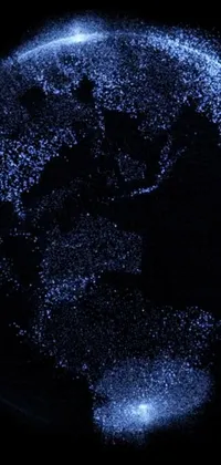 This stunning live wallpaper depicts a glowing globe set against a dark background