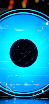 Bring your phone to life with this dazzling live wallpaper featuring a close-up of a holographic blue circular object