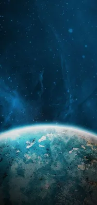 This stunning live wallpaper depicts a breathtaking view of the Earth from space