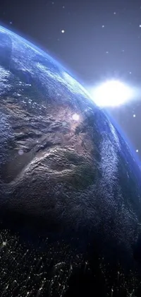 This phone live wallpaper brings a captivating view of the earth from space at night