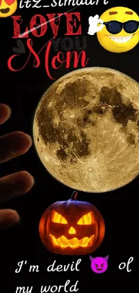 Add a spooky touch to your phone with this live wallpaper! Featuring a person holding a intricately carved pumpkin in front of a full moon, "Fall in Love with Autumn" is the perfect addition to your home screen