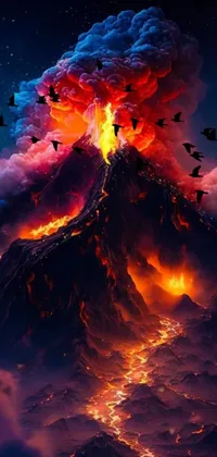 volcanic eruption wallpaper