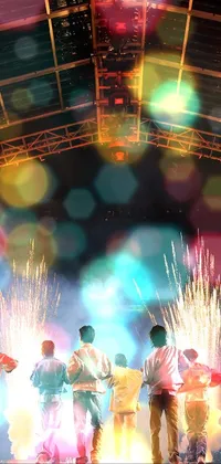 Looking for a fun and vibrant phone live wallpaper? Look no further than this exciting sports-themed image! Featuring a group of boys standing on top of a stage in Sri Lanka, this animated wallpaper is sure to get your heart racing