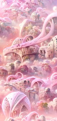 Get lost in a surreal cityscape with this stunning phone live wallpaper