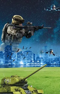World Shooter Game Military Person Live Wallpaper