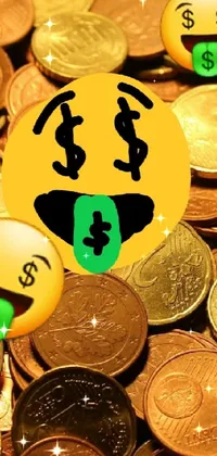 Add some playful charm to your phone with this gold and green, laughter-inducing pile of coins live wallpaper