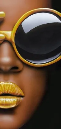 This trendy phone live wallpaper features a close-up portrait with sunglasses on