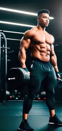 Gym Man Lifting Heavy Weights Live Wallpaper