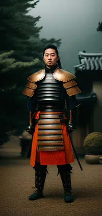 Samurai in Yoroi Armor Live Wallpaper