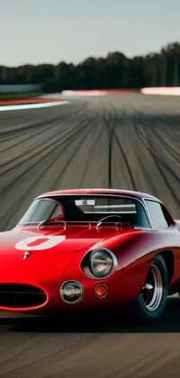 Red Racing Car on Tracks Live Wallpaper