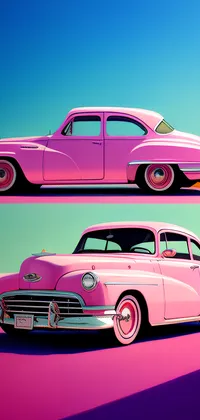 Two Pink Cars View Live Wallpaper